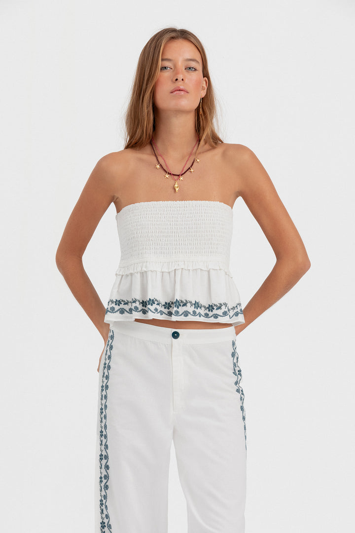 PANTALON BORDADO CONTRASTE