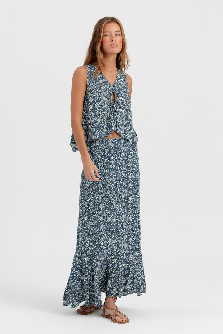 MIDI SKIRT WITH LOW Ruffle
