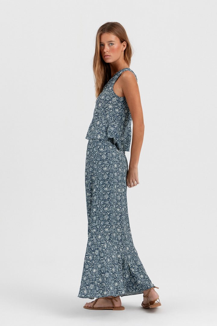 MIDI SKIRT WITH LOW Ruffle