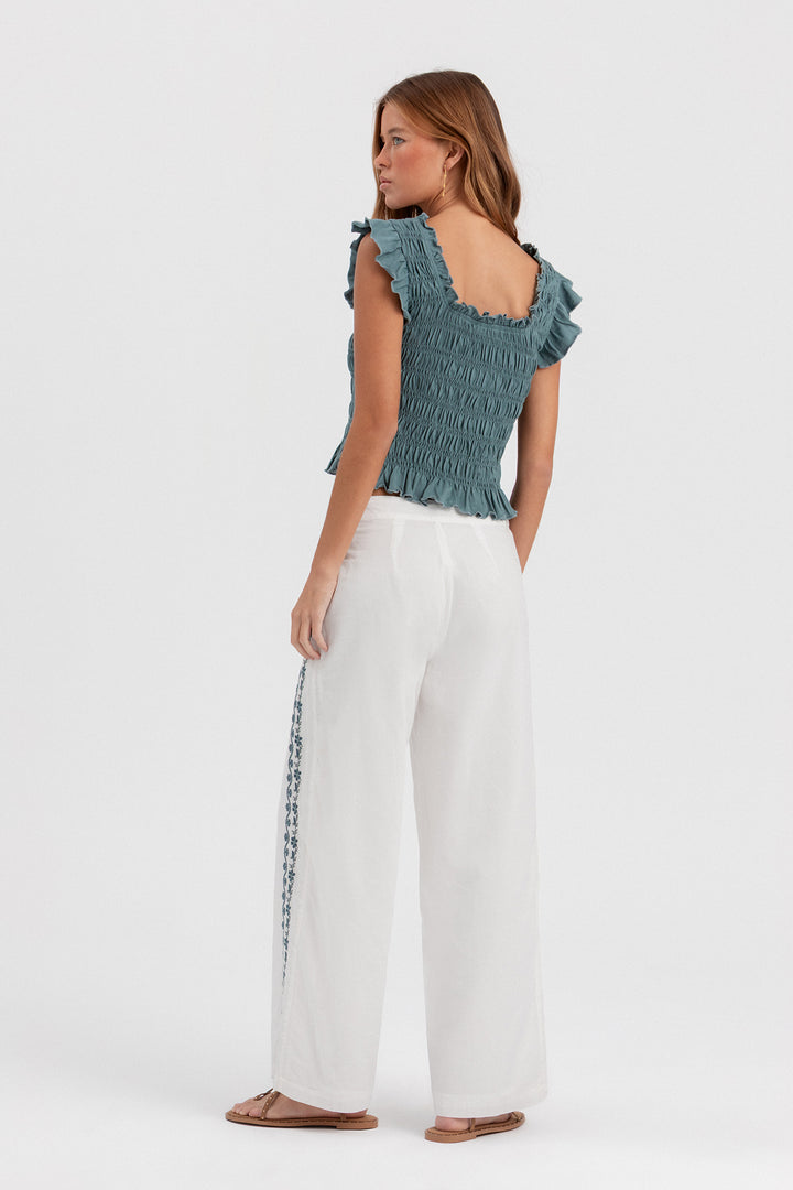 PANTALON BORDADO CONTRASTE