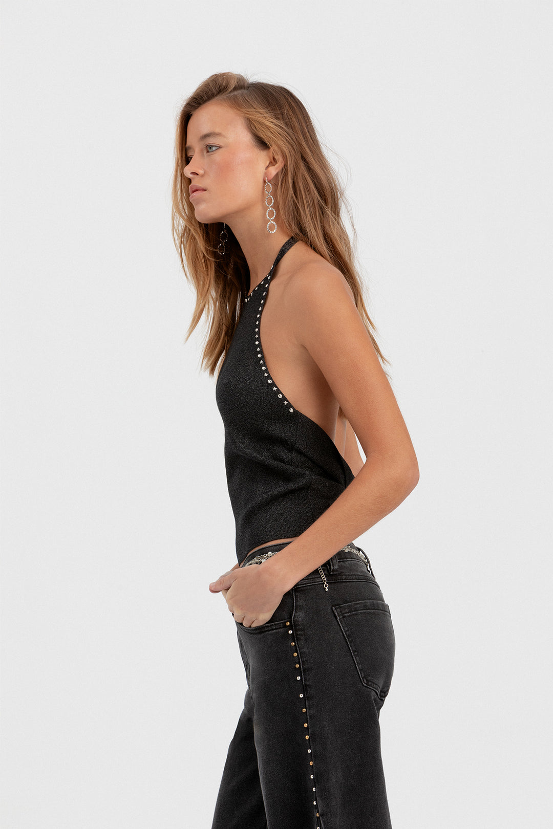 TOP HALTER LUREX TACHAS