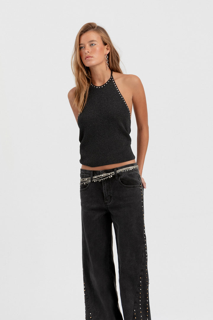 TOP HALTER LUREX TACHAS