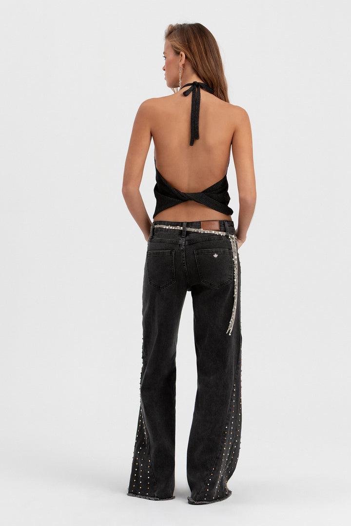 TOP HALTER LUREX TACHAS