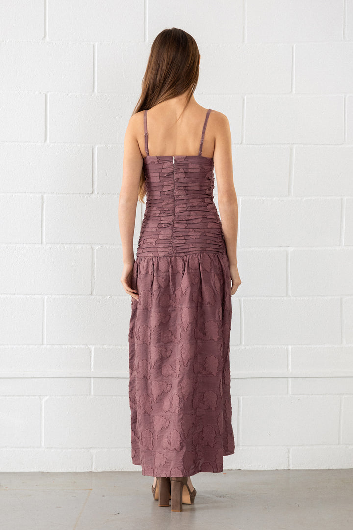 VESTIDO MIDI DRAPEADO ELENA