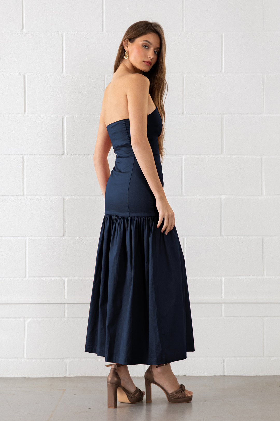 VESTIDO MIDI BANDEAU CLAUDIA