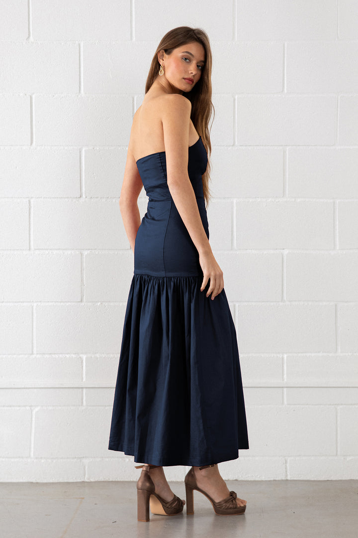 VESTIDO MIDI BANDEAU CLAUDIA