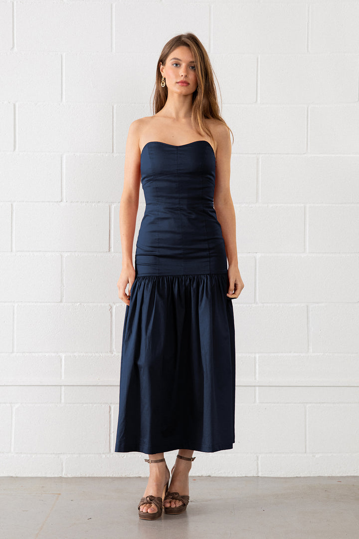 VESTIDO MIDI BANDEAU CLAUDIA