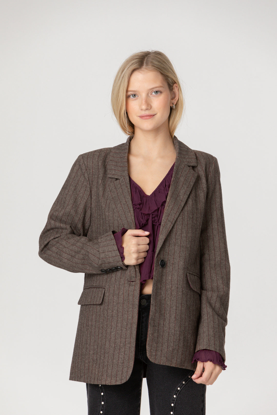 BLAZER RAYAS CON LANA