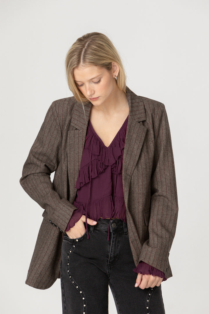 BLAZER RAYAS CON LANA