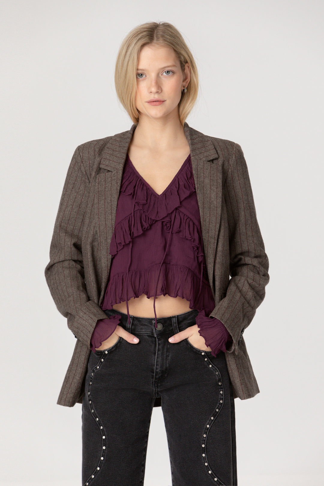 BLAZER RAYAS CON LANA