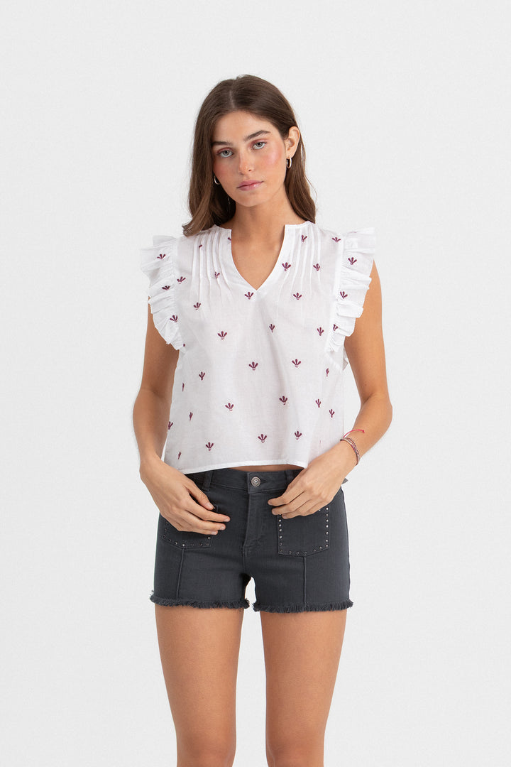 BLUSA DETALHE BORDADO MISSANGAS