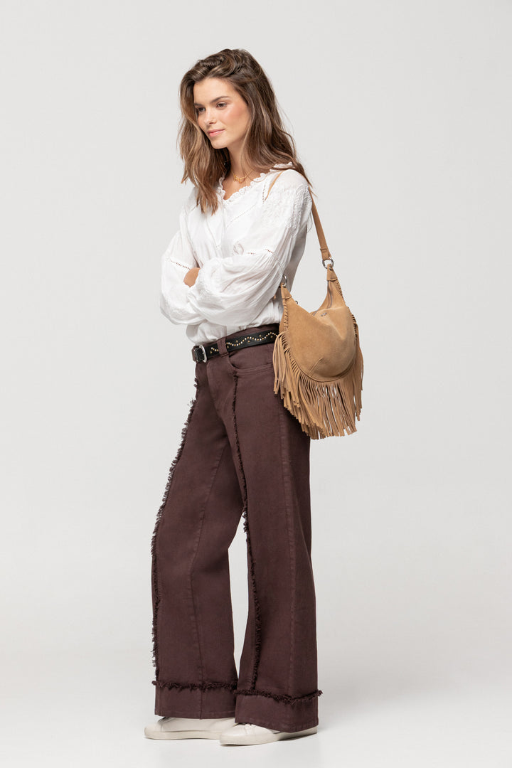 BLUSA FLUIDA MANGAS BORDADAS