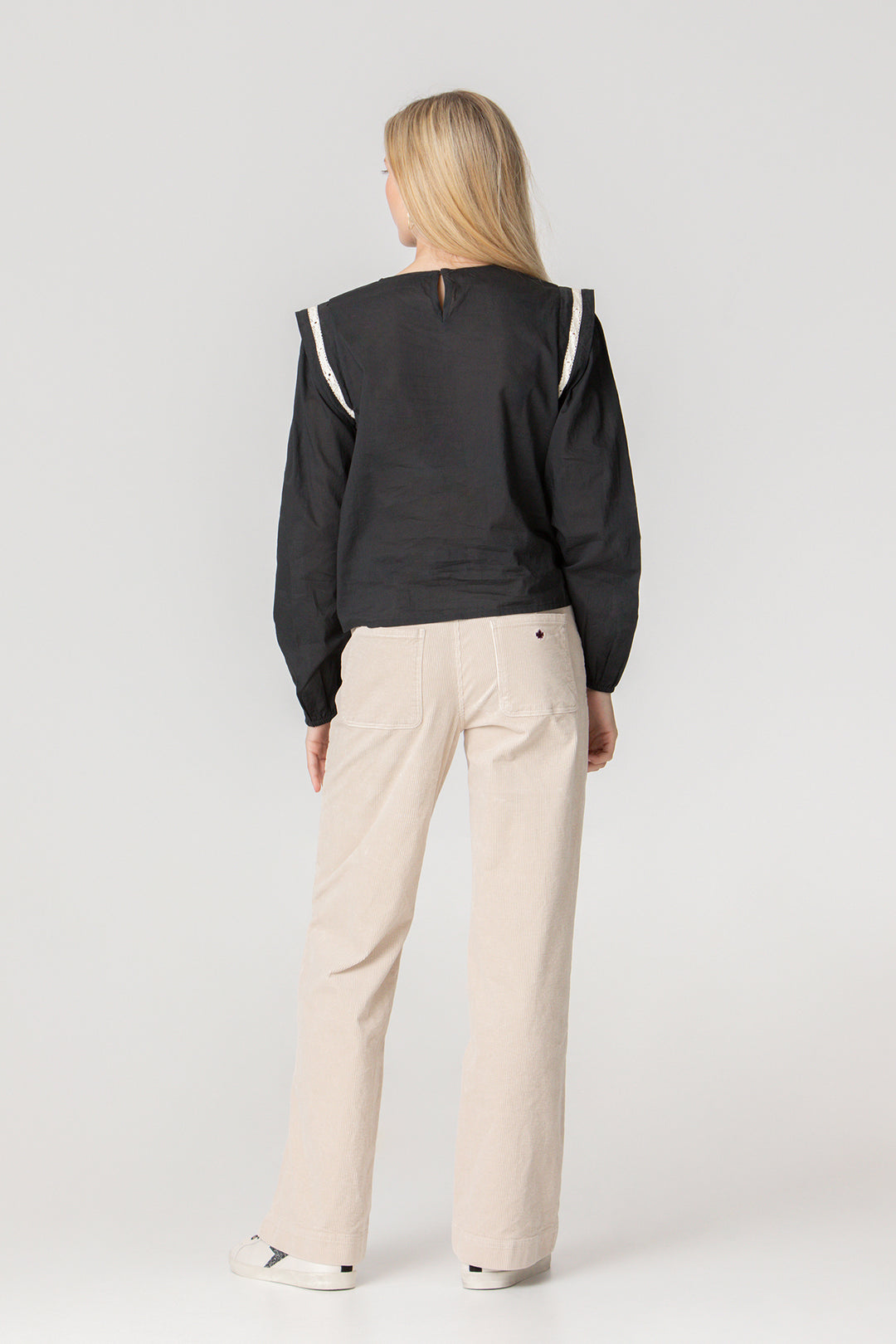 BLOUSE WITH CONTRAST DRAPELETS