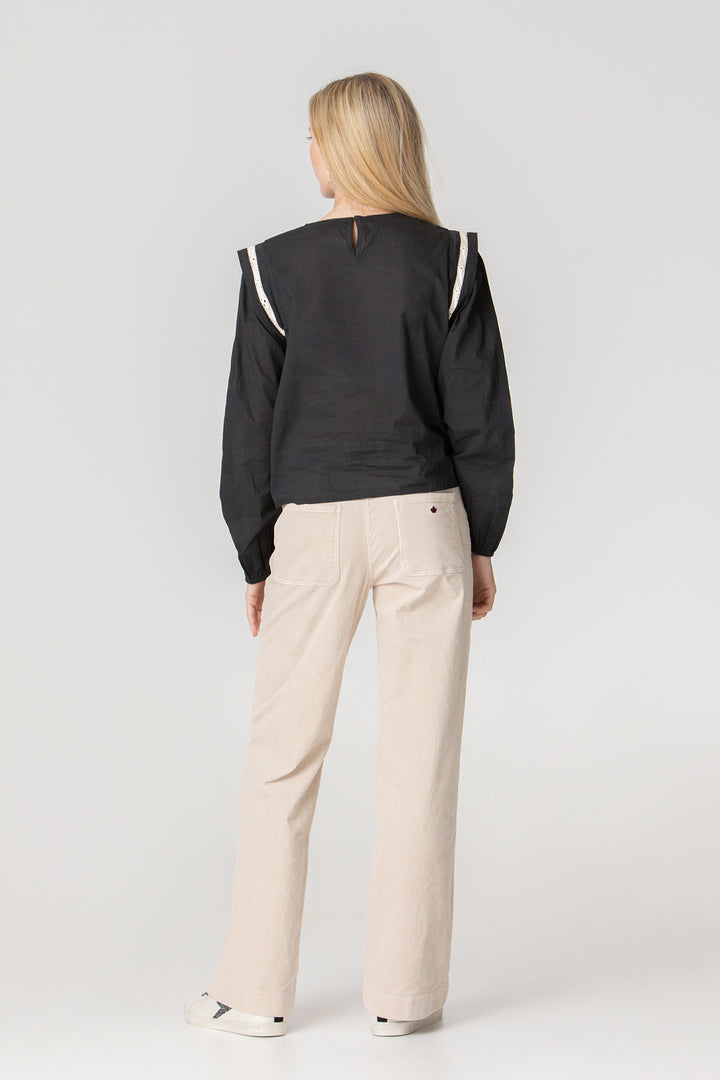 BLOUSE WITH CONTRAST DRAPELETS