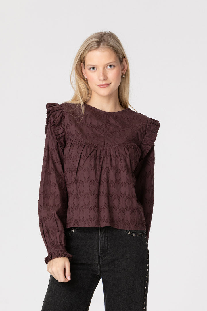 BLUSA TEXTURA VOLANTES
