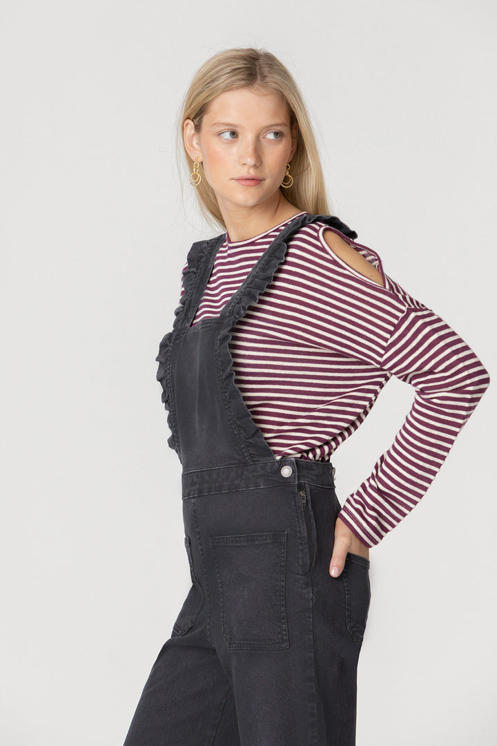 SHOULDER OPEN T-SHIRT