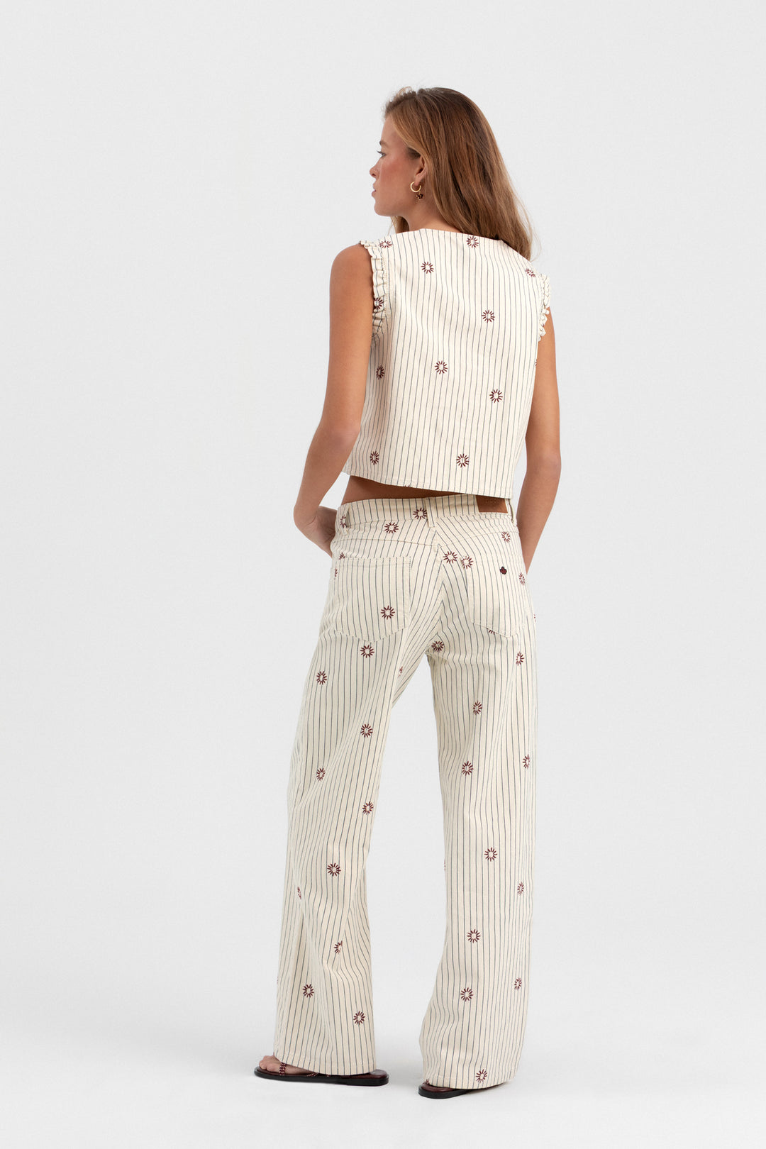 EMBROIDERED STRIPED VEST