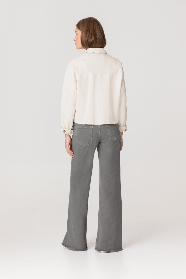 DENIM JACKET WITH STUDS AND STARS