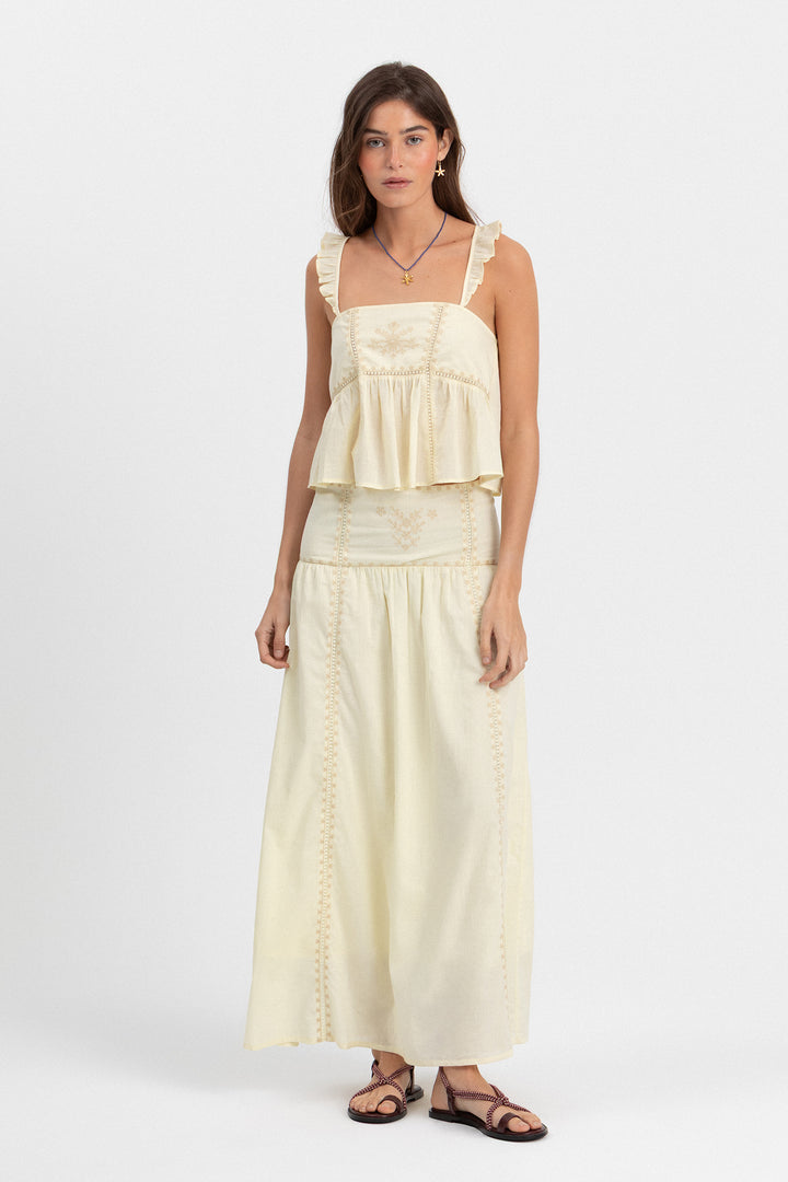 FALDA MIDI BORDADA