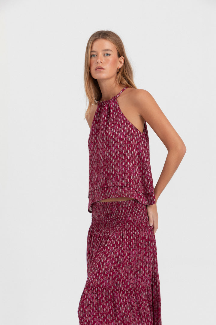 SAIA MIDI COM DETALHE DE LUREX