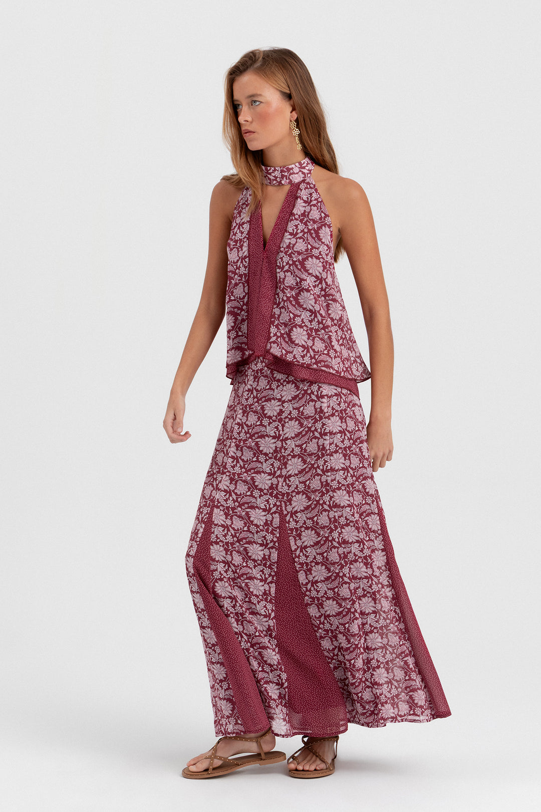 FALDA MIDI DOBLE TEJIDO