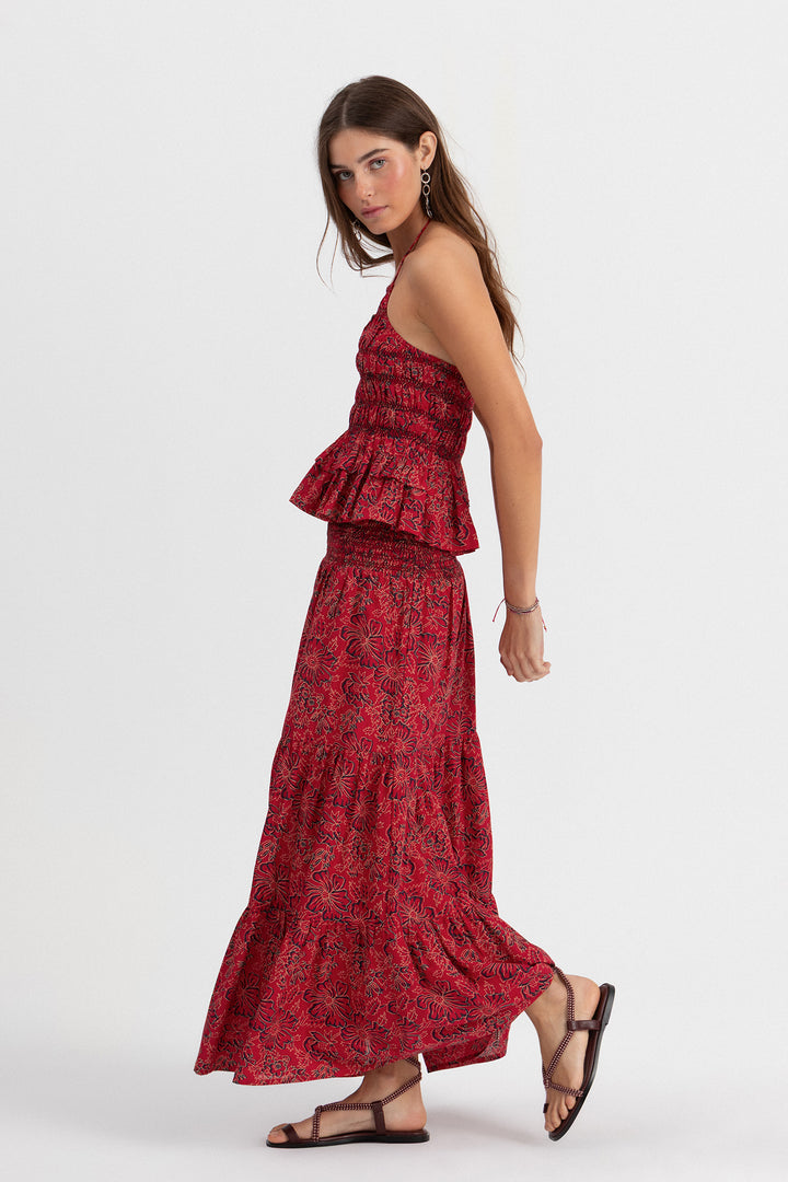 FALDA MIDI ESTAMPADA