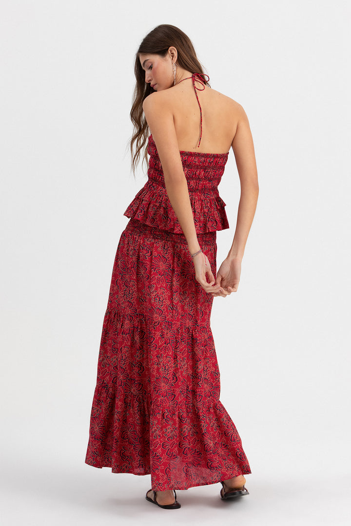 FALDA MIDI ESTAMPADA