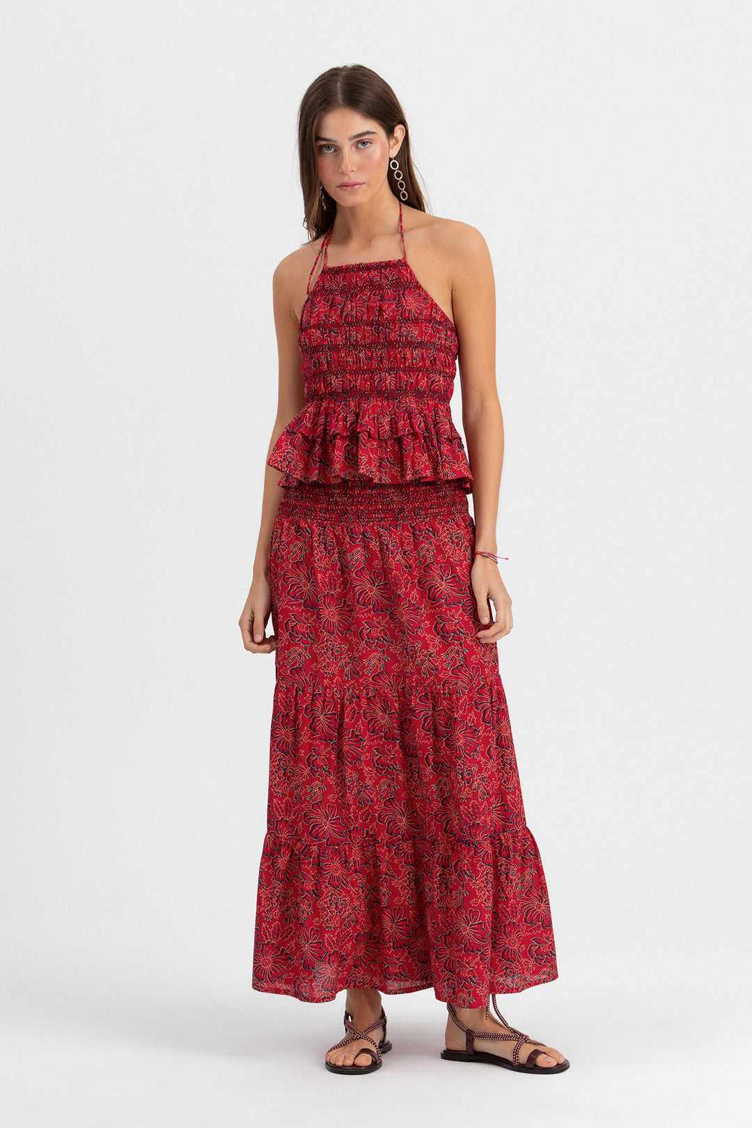 FALDA MIDI ESTAMPADA