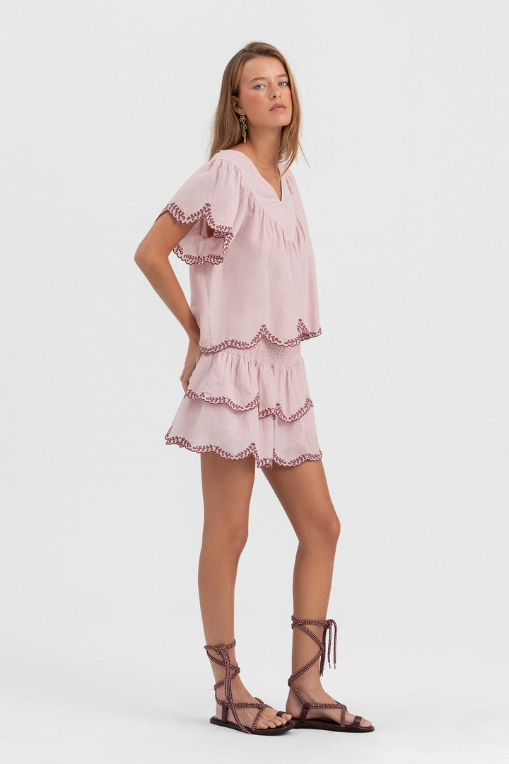 FALDA MINI BAJO BORDADO