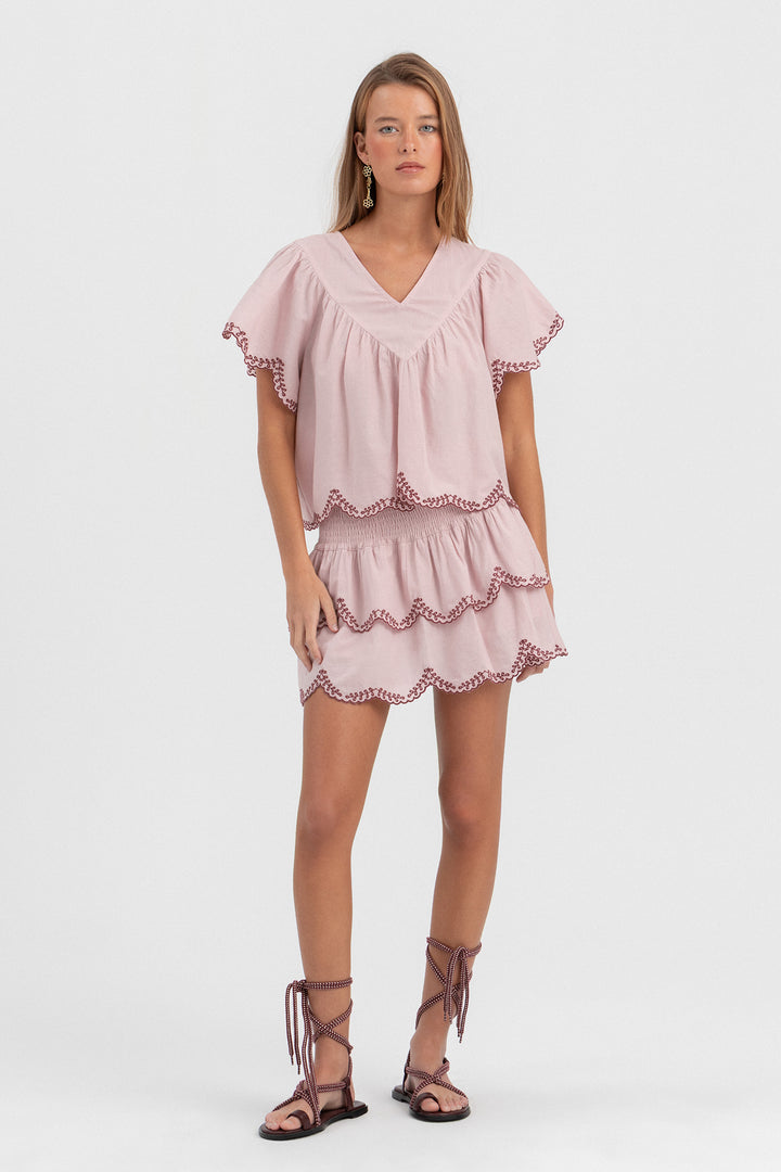 FALDA MINI BAJO BORDADO