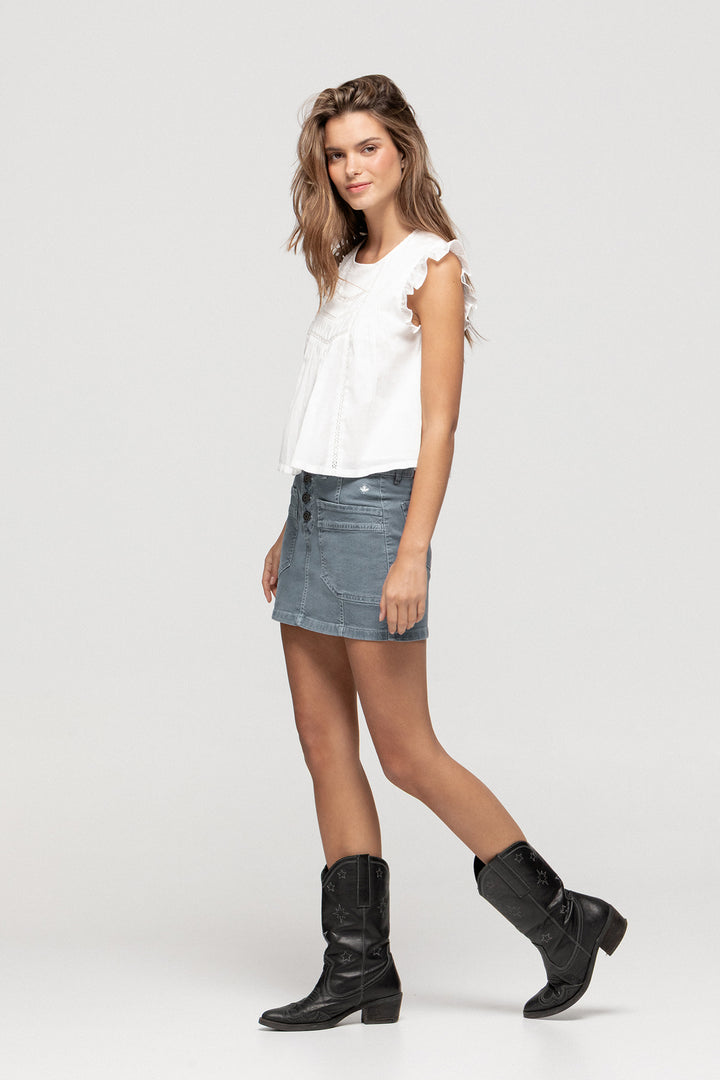 FALDA MINI BOLSILLO BOTONES