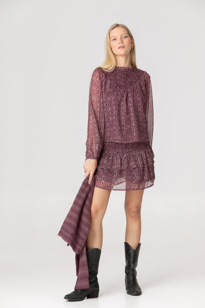 FALDA MINI FRUNCIDA ESTAMPADA