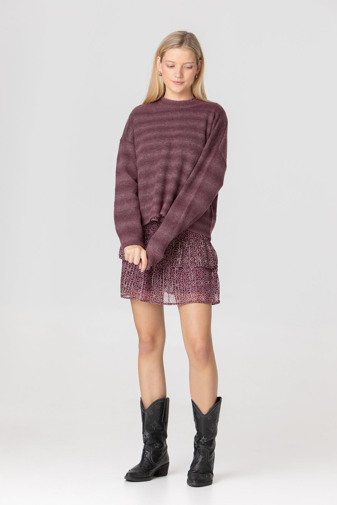 FALDA MINI FRUNCIDA ESTAMPADA