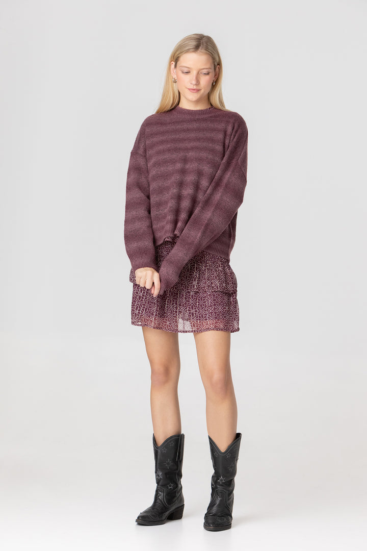 FALDA MINI FRUNCIDA ESTAMPADA