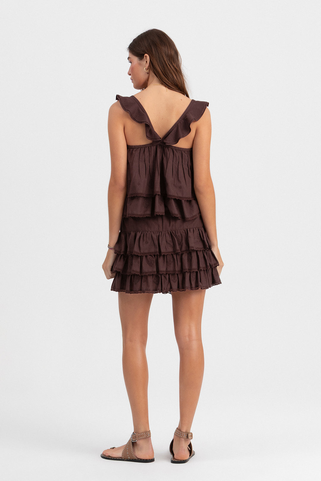 SAIA CURTA DE FOLHOS BORDADA