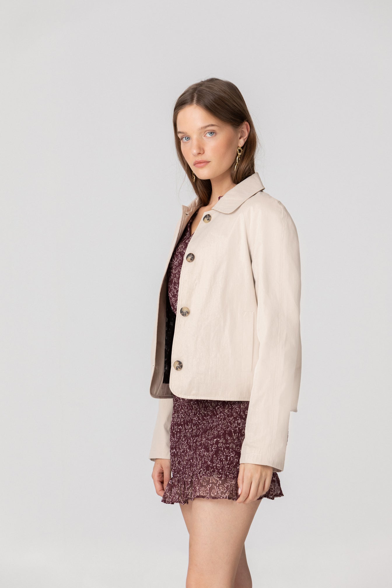 Short Trench Coat | Cropped Beige Trench Coat | Noon Spain