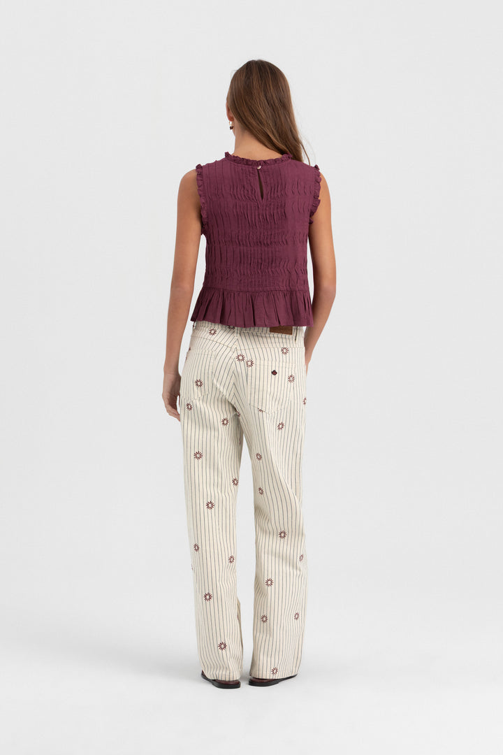 JEANS BORDADOS RAYAS