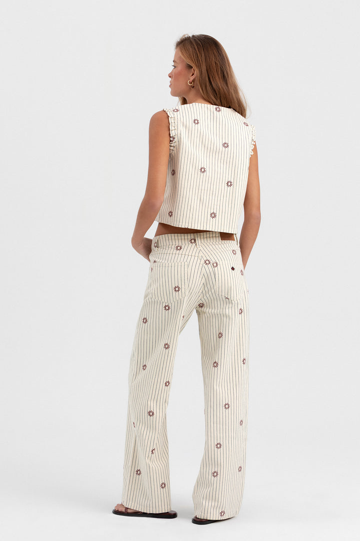 JEANS BORDADOS RAYAS