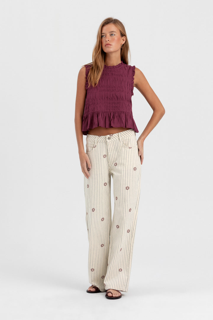 JEANS BORDADOS RAYAS