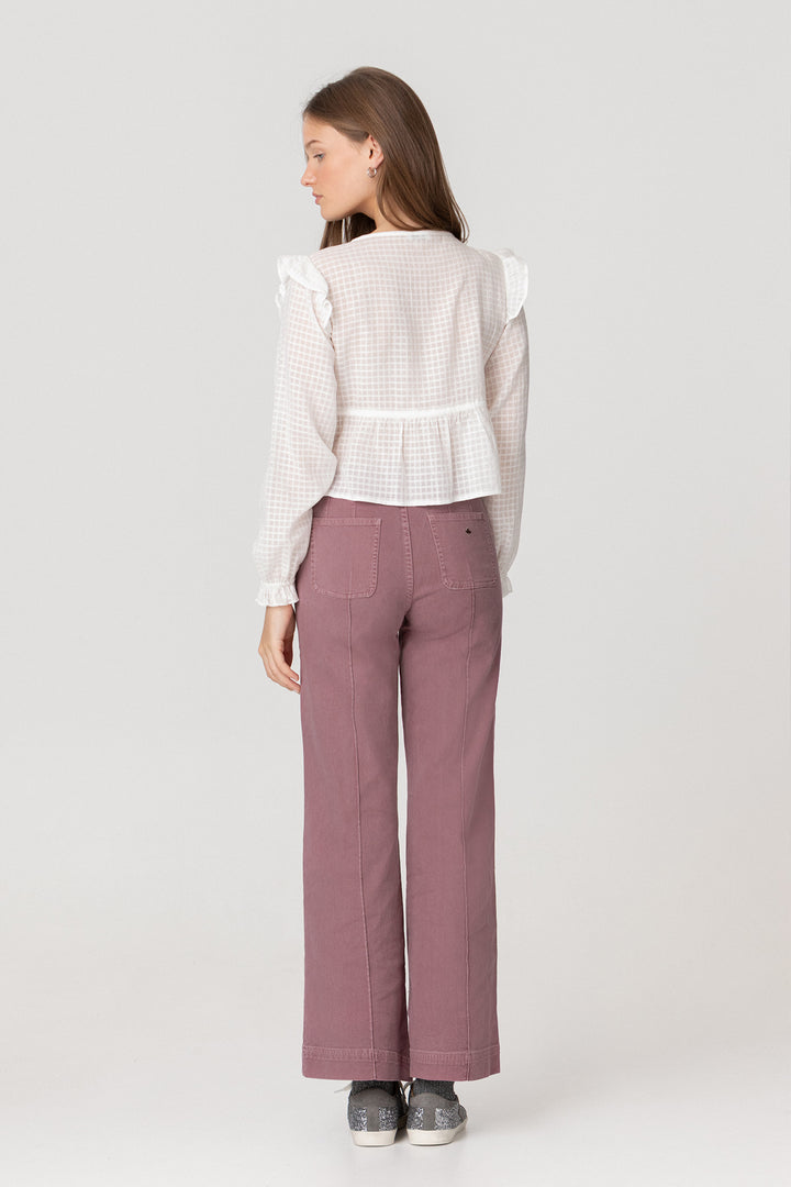 CALÇAS DE ganga CULOTTE BÁSICA COM COSTURAS