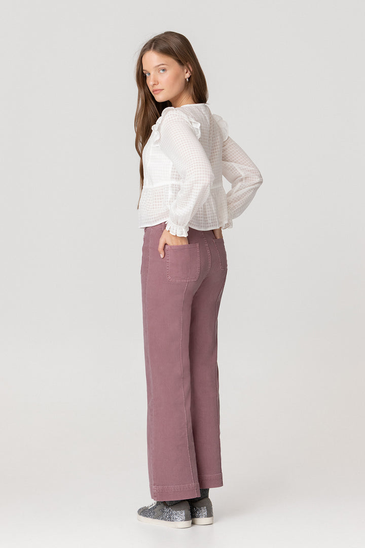 CALÇAS DE ganga CULOTTE BÁSICA COM COSTURAS