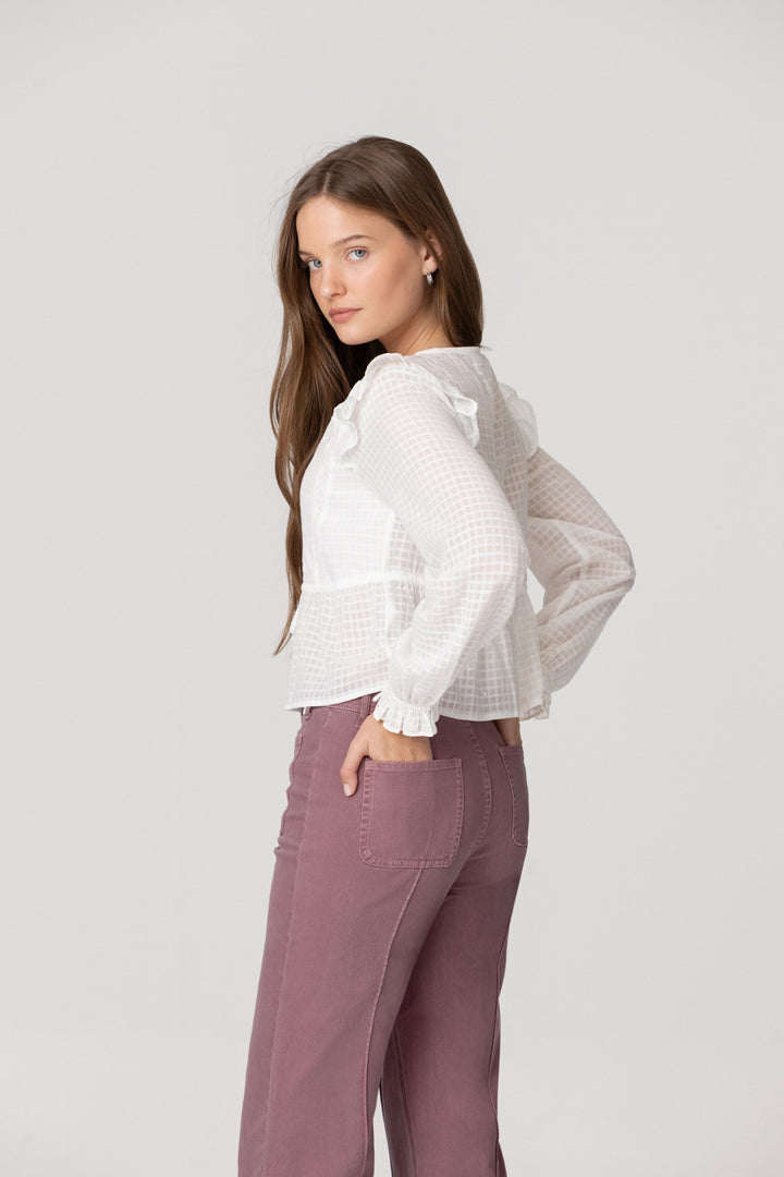 CALÇAS DE ganga CULOTTE BÁSICA COM COSTURAS