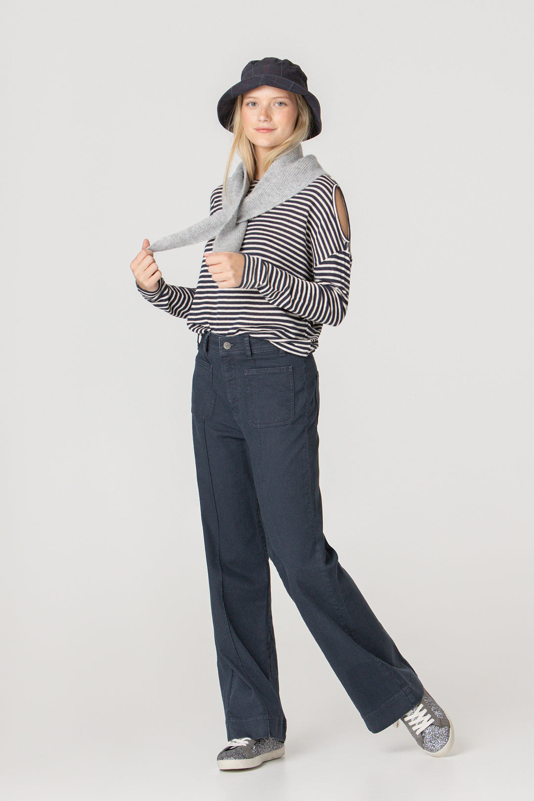 BASIC CULOTTE JEANS WITH SEAMS