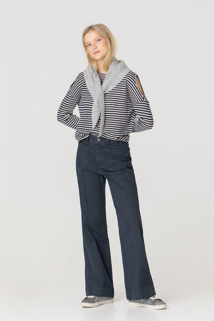 BASIC CULOTTE JEANS WITH SEAMS
