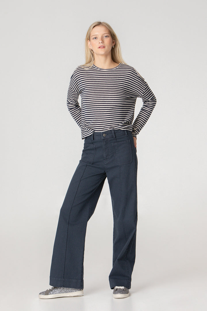 BASIC CULOTTE JEANS WITH SEAMS