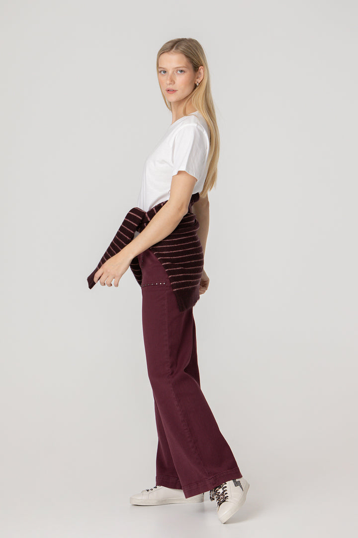 CULOTTE JEANS WITH POCKETS AND STUDS