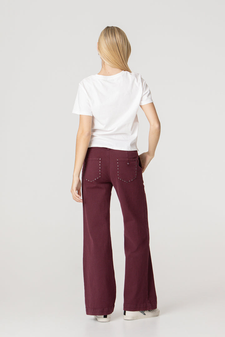 CULOTTE JEANS WITH POCKETS AND STUDS