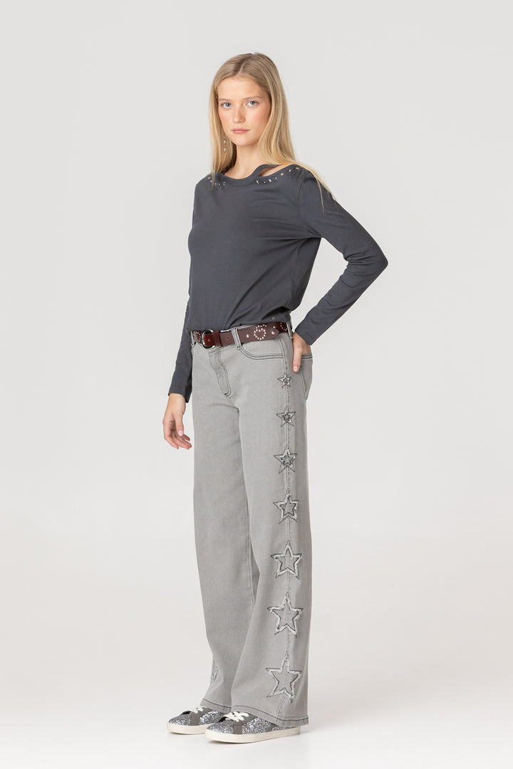 JEANS WITH SIDE STARS