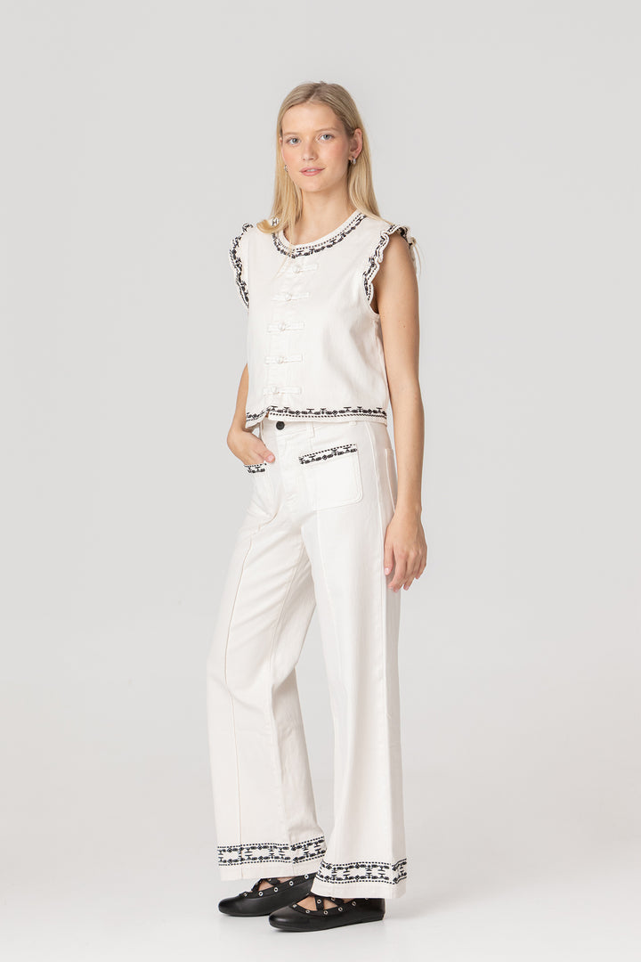 JEANS BORDADO CONTRASTE