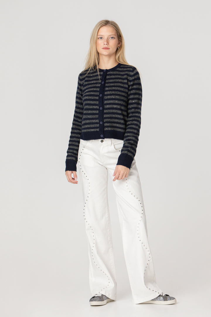 WAVE JEANS WITH STUDS